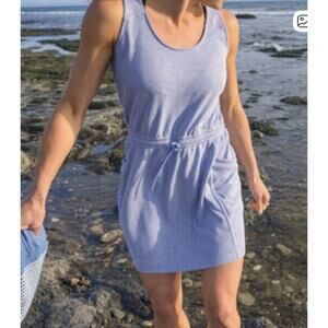 Title Nine Bonfire Mini Dress Sleeveless Fleece Sporty Pockets Periwinkle Sz XL